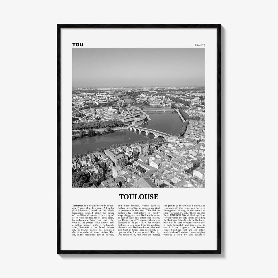 Toulouse Print Black and White, Toulouse Wall Art, Toulouse Poster, Toulouse Photo, Toulouse Wall Décor, France