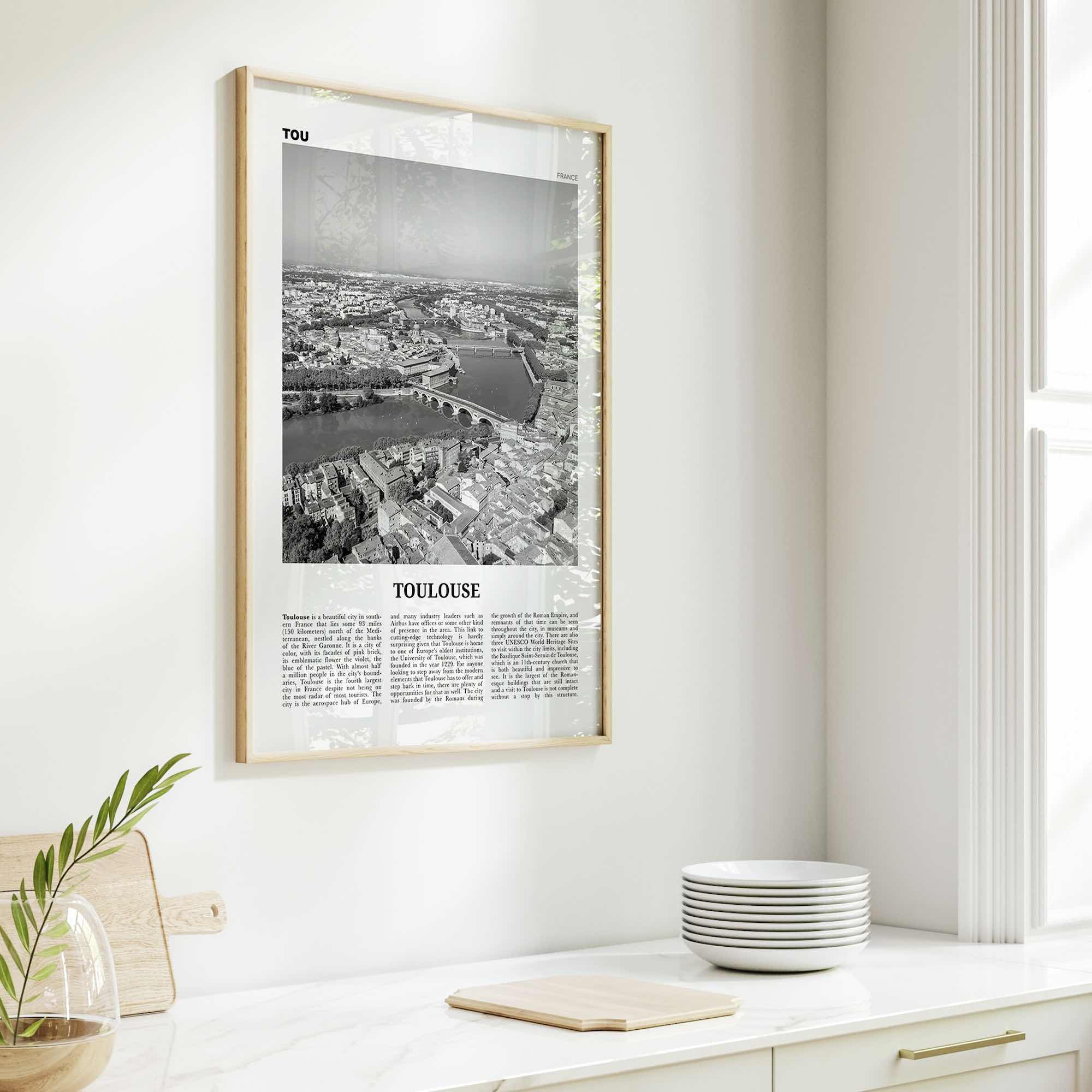 Toulouse Print Black and White, Toulouse Wall Art, Toulouse Poster, Toulouse Photo, Toulouse Wall Décor, France