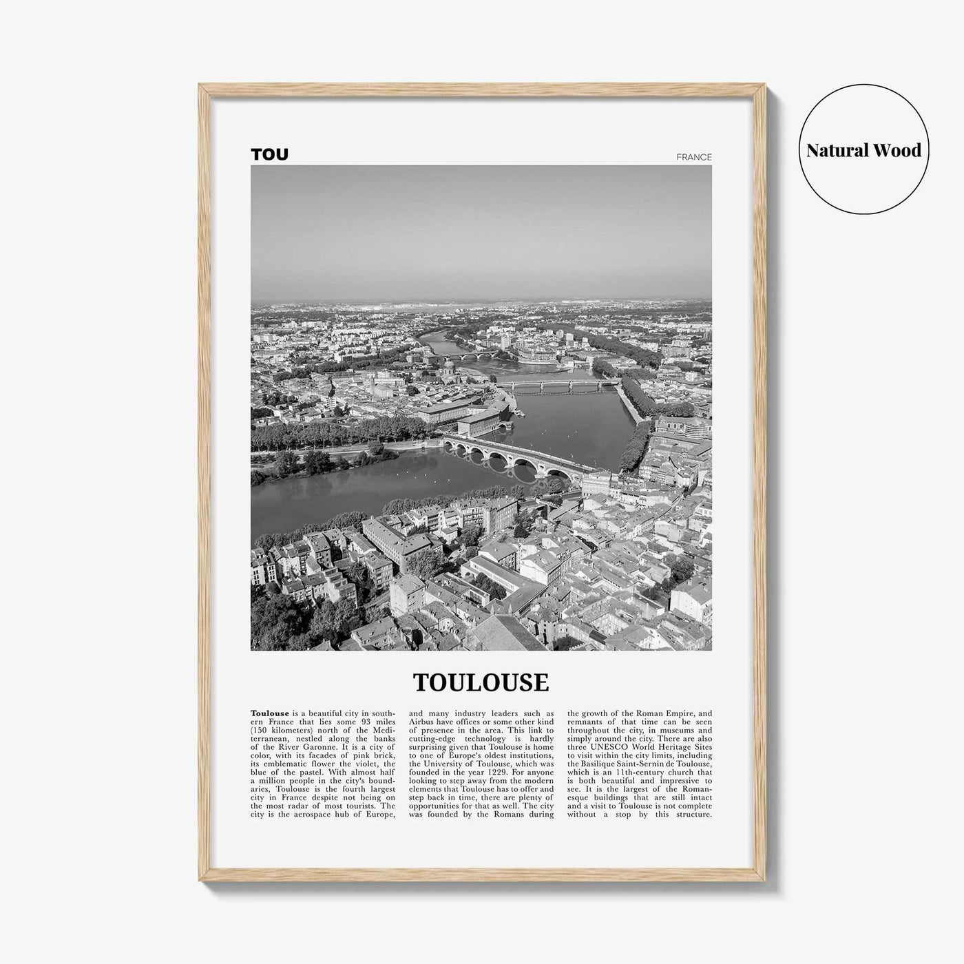 Toulouse Print Black and White, Toulouse Wall Art, Toulouse Poster, Toulouse Photo, Toulouse Wall Décor, France