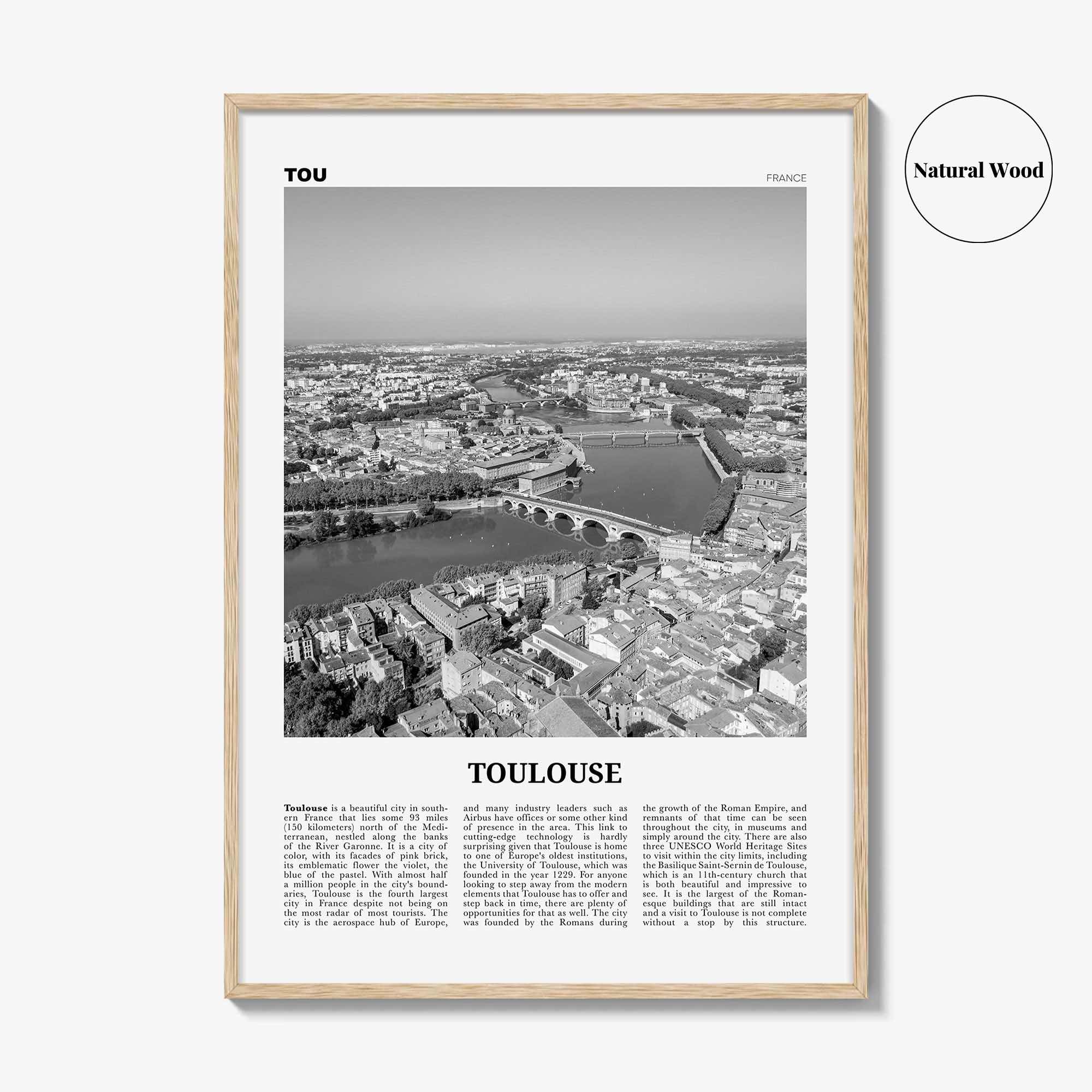 Toulouse Print Black and White, Toulouse Wall Art, Toulouse Poster, Toulouse Photo, Toulouse Wall Décor, France