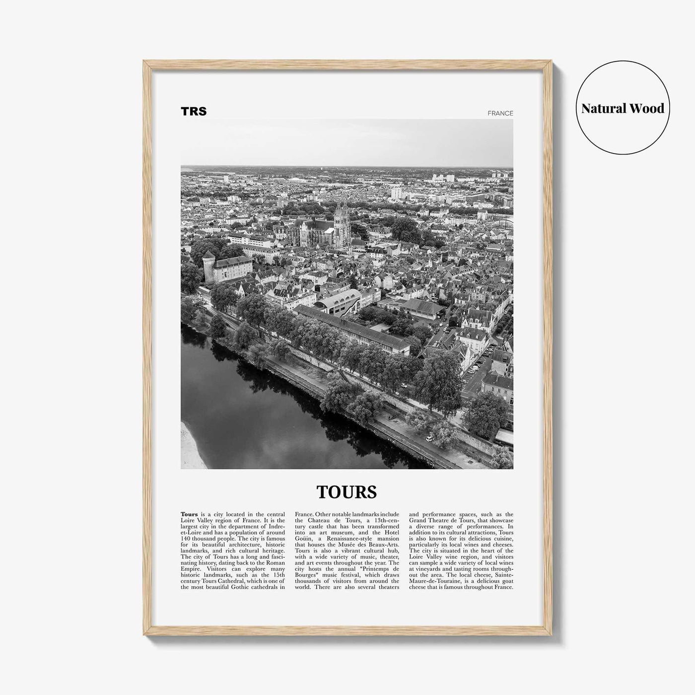 Tours Print Black and White, Tours Wall Art, Tours Poster, Tours Photo, Tours Wall Décor, Tours Map, France