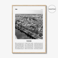 Tours Print Black and White, Tours Wall Art, Tours Poster, Tours Photo, Tours Wall Décor, Tours Map, France