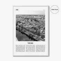 Tours Print Black and White, Tours Wall Art, Tours Poster, Tours Photo, Tours Wall Décor, Tours Map, France