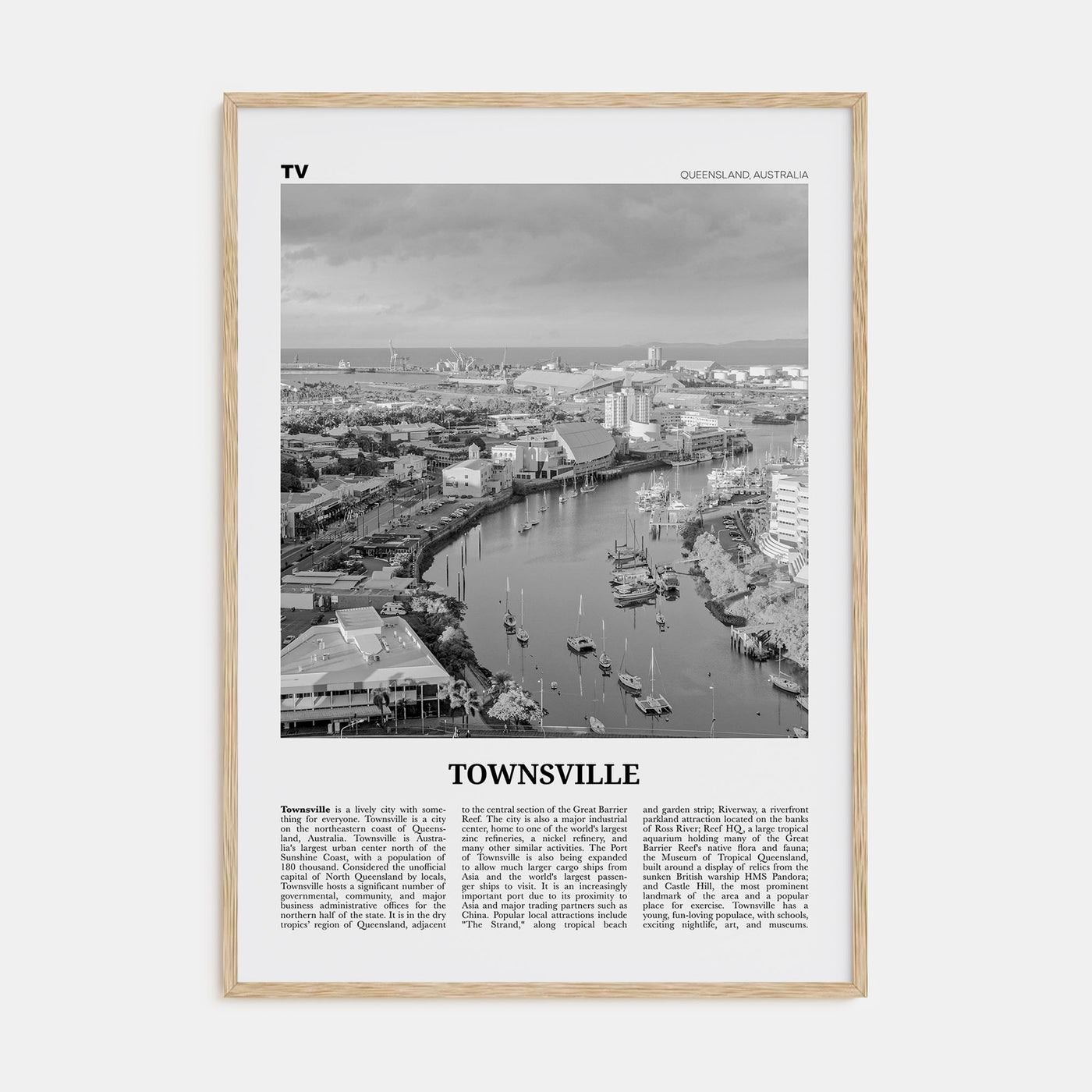 Townsville Travel B&W Poster