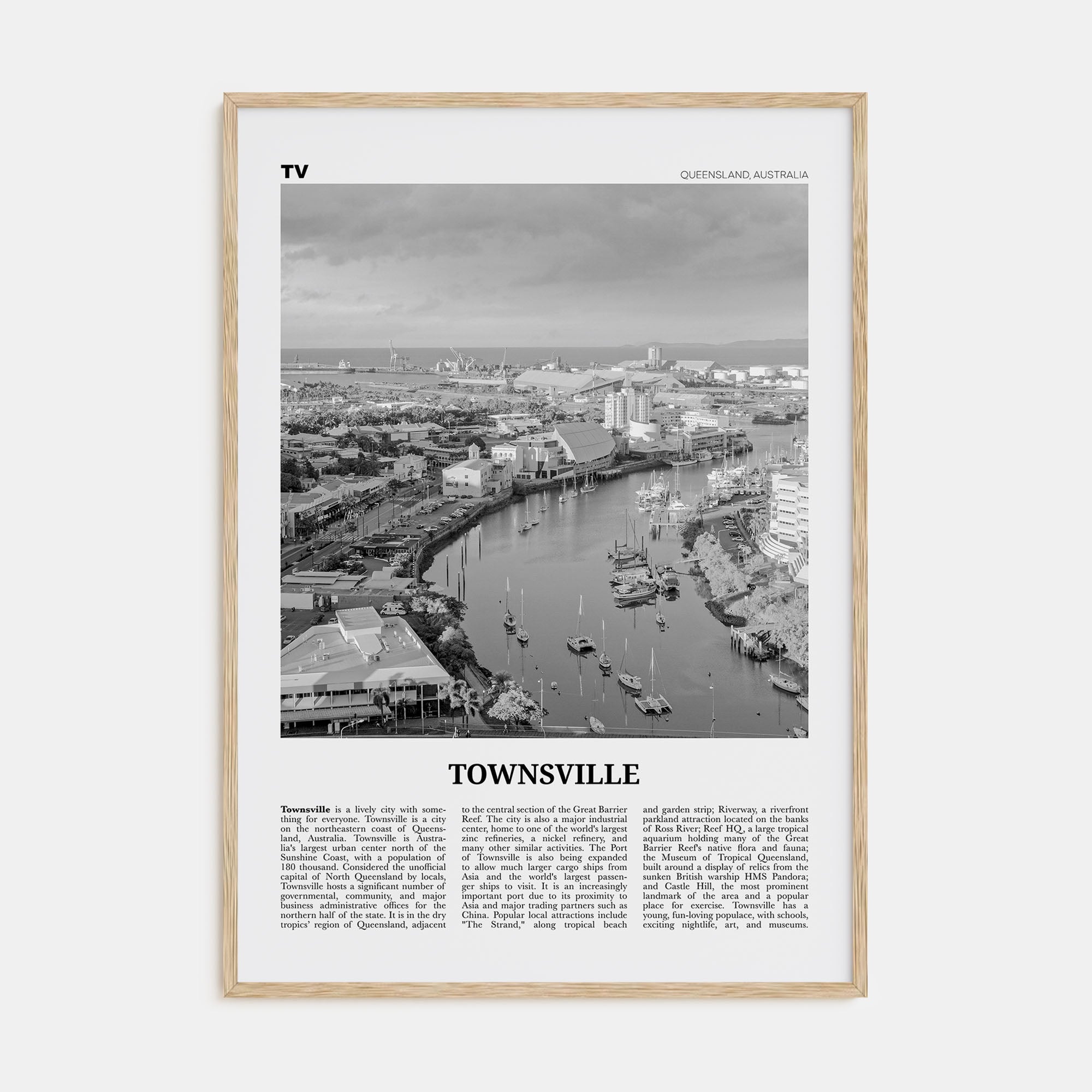 Townsville Travel B&W Poster