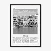 Trani Print Black and White, Trani Wall Art, Trani Poster, Trani Photo, Trani Wall Décor, Trani Map, Italy