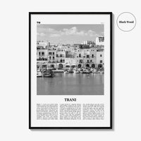 Trani Print Black and White, Trani Wall Art, Trani Poster, Trani Photo, Trani Wall Décor, Trani Map, Italy