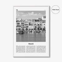 Trani Print Black and White, Trani Wall Art, Trani Poster, Trani Photo, Trani Wall Décor, Trani Map, Italy
