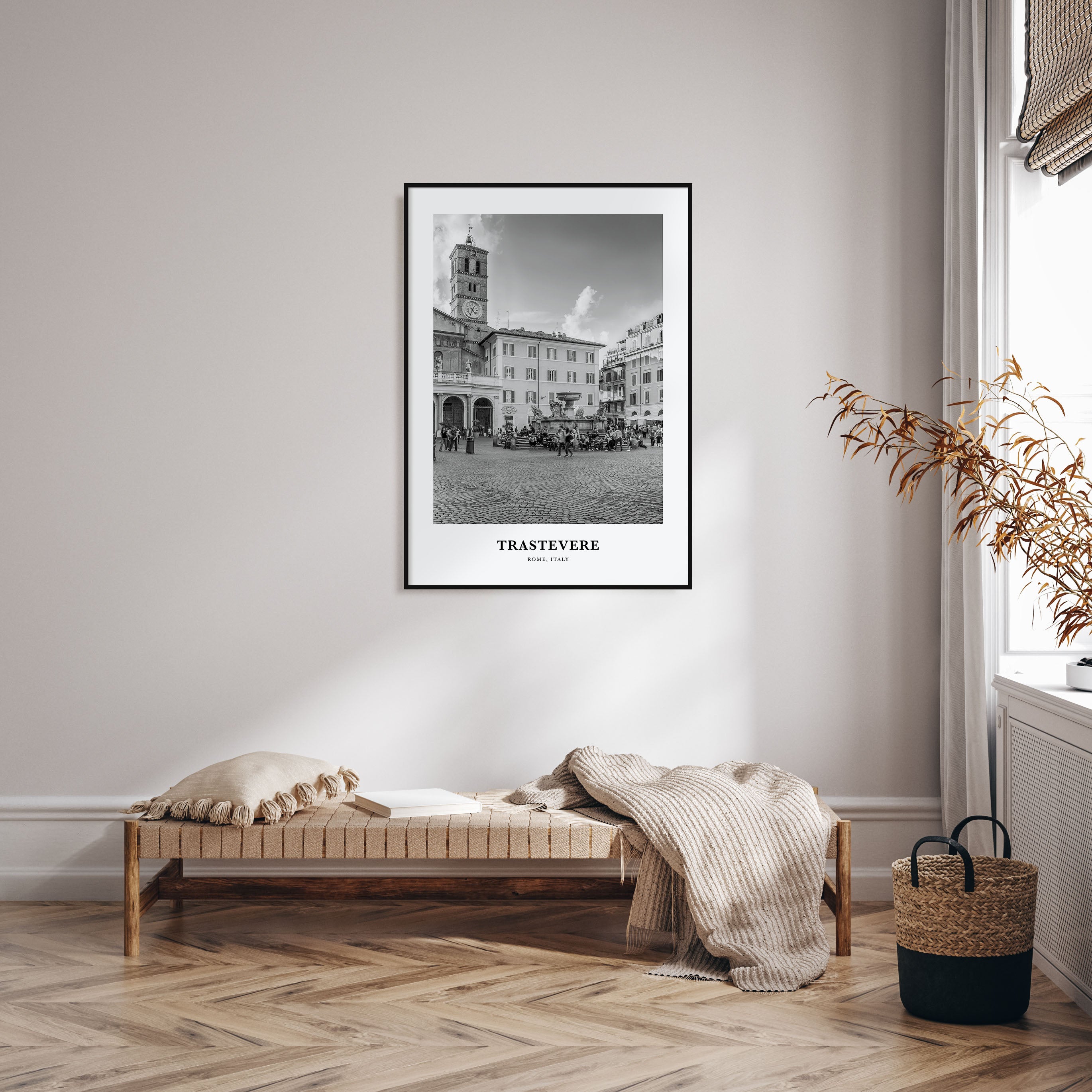 Trastevere Portrait B&W Poster