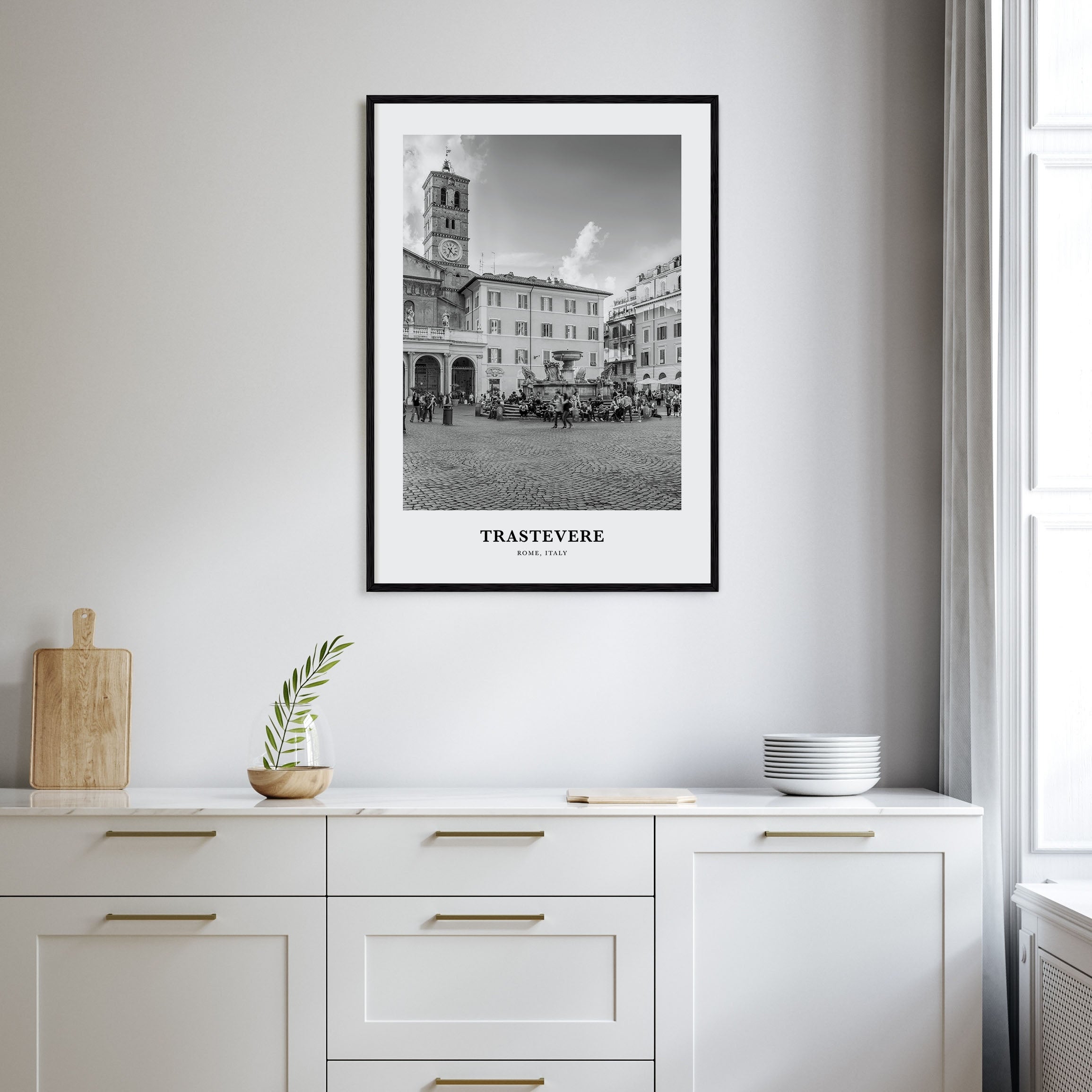 Trastevere Portrait B&W Poster
