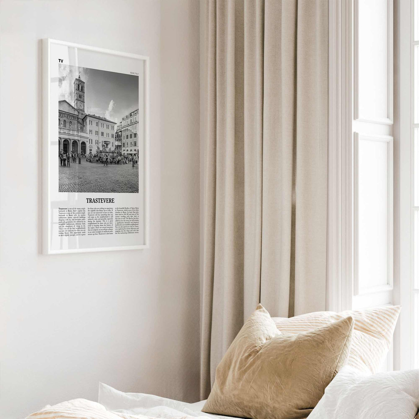 Trastevere Print Black and White, Trastevere Wall Art, Trastevere Poster, Trastevere Photo, Trastevere Wall Décor, Rome, Italy, Italia