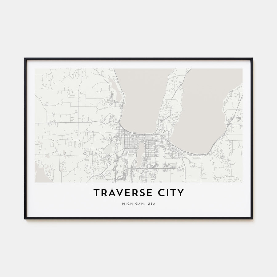 Traverse City Map Landscape Poster