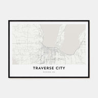 Traverse City Map Landscape Poster