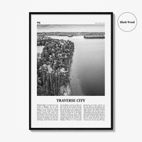 Traverse City Print Black and White, Traverse City Wall Art, Traverse City Poster, Traverse City Photo, Traverse Wall Décor, Michigan, USA