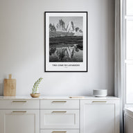 Tre Cime di Lavaredo Portrait B&W Poster