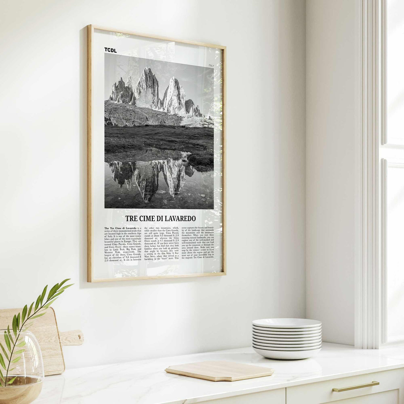 Tre Cime di Lavaredo Print Black and White, Tre Cime di Lavaredo Wall Art, Tre Cime di Lavaredo Poster, Tre Cime di Lavaredo Photo, Italy
