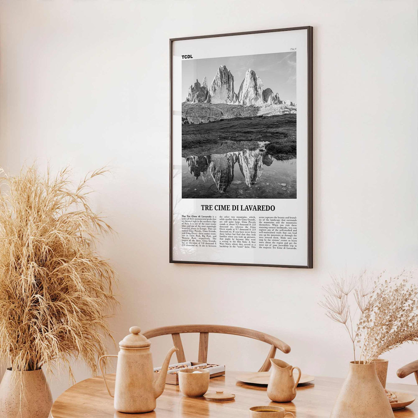 Tre Cime di Lavaredo Print Black and White, Tre Cime di Lavaredo Wall Art, Tre Cime di Lavaredo Poster, Tre Cime di Lavaredo Photo, Italy