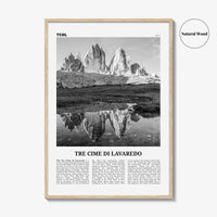 Tre Cime di Lavaredo Print Black and White, Tre Cime di Lavaredo Wall Art, Tre Cime di Lavaredo Poster, Tre Cime di Lavaredo Photo, Italy