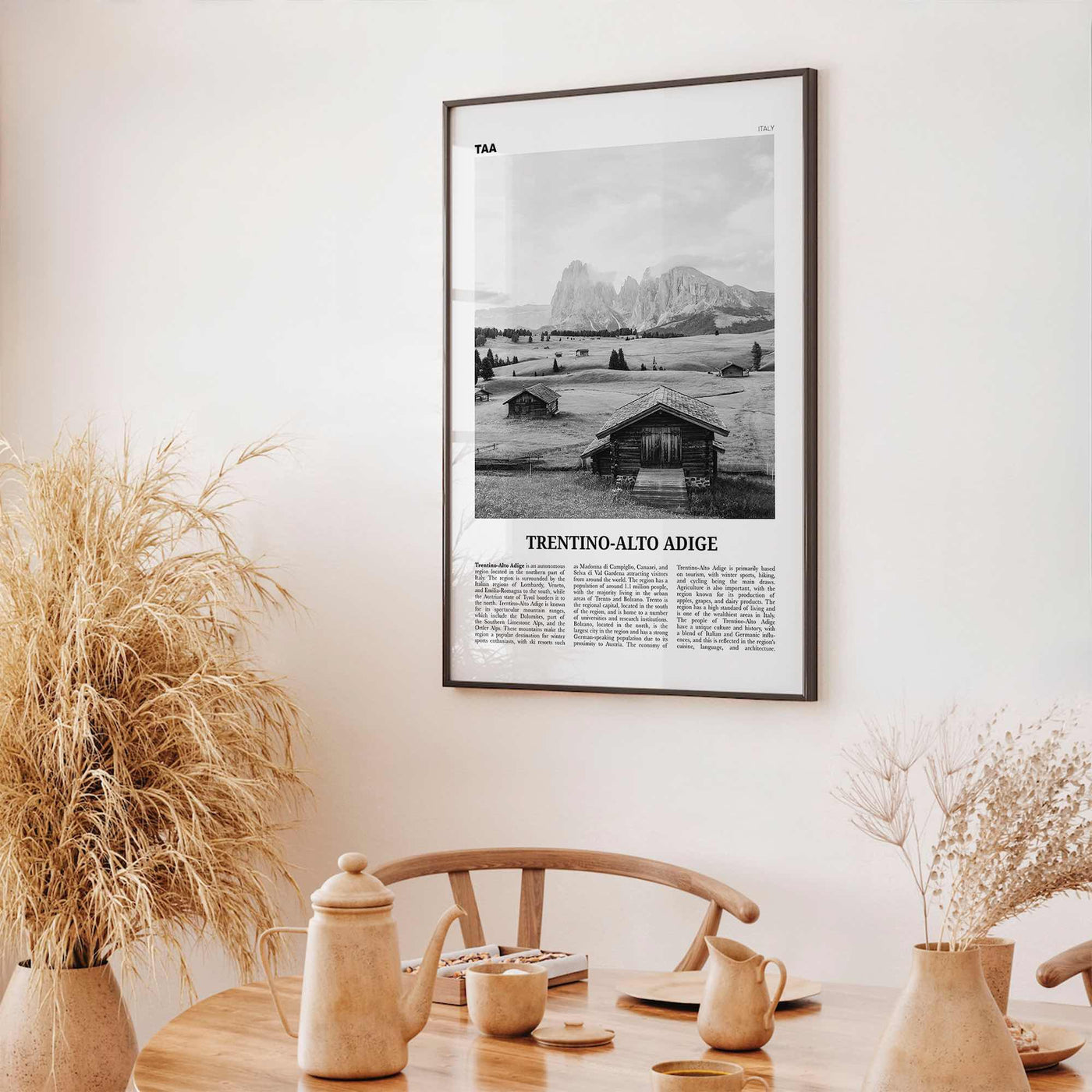 Trentino Alto Adige Print Black and White, Trentino-Alto Adige Wall Art, Trentino-Alto Adige Poster, Trentino-Alto Adige Photo, Décor, Map