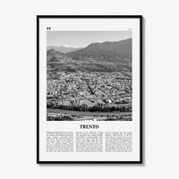 Trento Print Black and White, Trento Wall Art, Trento Poster, Trento Photo, Trento Wall Décor, Trento Map, Italy