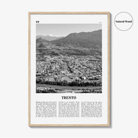 Trento Print Black and White, Trento Wall Art, Trento Poster, Trento Photo, Trento Wall Décor, Trento Map, Italy