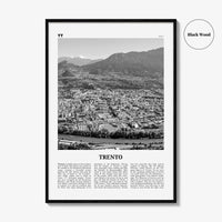 Trento Print Black and White, Trento Wall Art, Trento Poster, Trento Photo, Trento Wall Décor, Trento Map, Italy