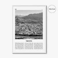 Trento Print Black and White, Trento Wall Art, Trento Poster, Trento Photo, Trento Wall Décor, Trento Map, Italy