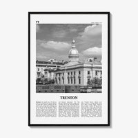 Trenton Print Black and White, Trenton Wall Art, Trenton Poster, Trenton Photo, Trenton Wall Décor, Trenton Map, New Jersey, USA