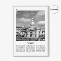 Trenton Print Black and White, Trenton Wall Art, Trenton Poster, Trenton Photo, Trenton Wall Décor, Trenton Map, New Jersey, USA