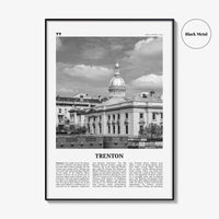 Trenton Print Black and White, Trenton Wall Art, Trenton Poster, Trenton Photo, Trenton Wall Décor, Trenton Map, New Jersey, USA