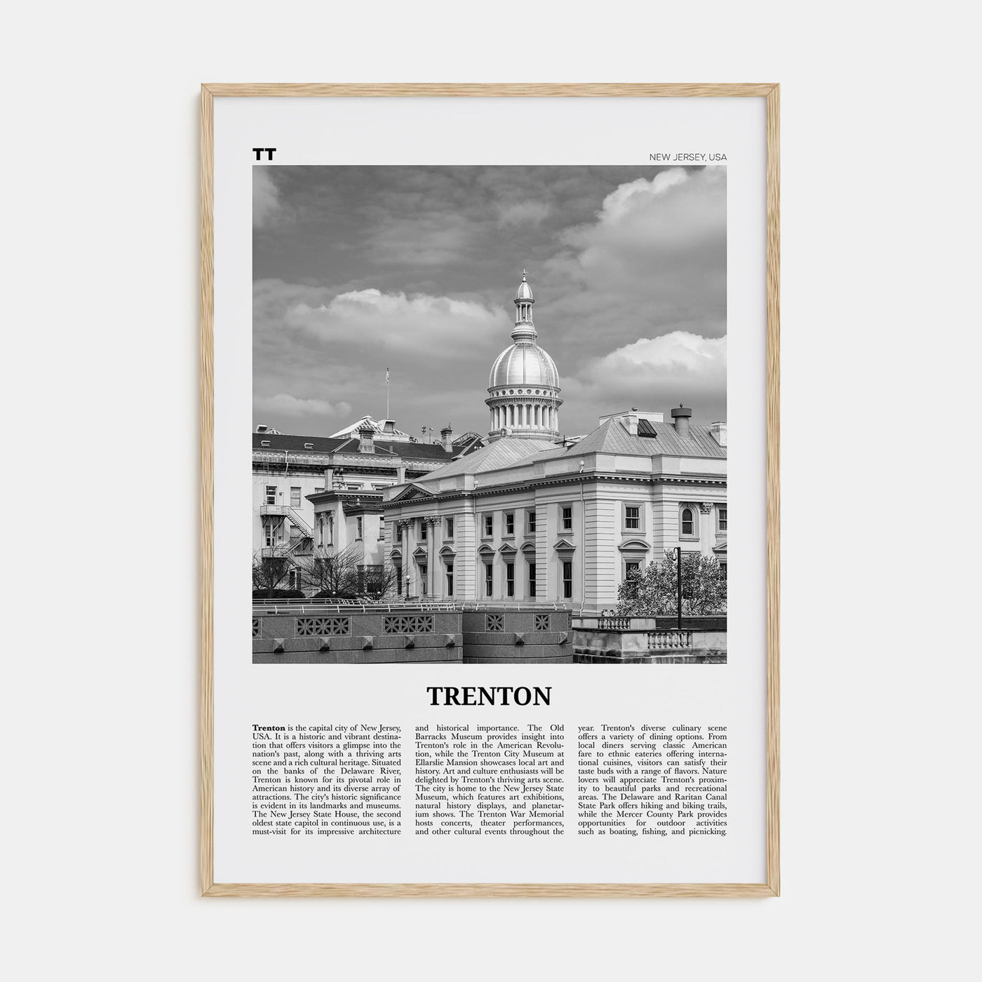 Trenton Travel B&W Poster