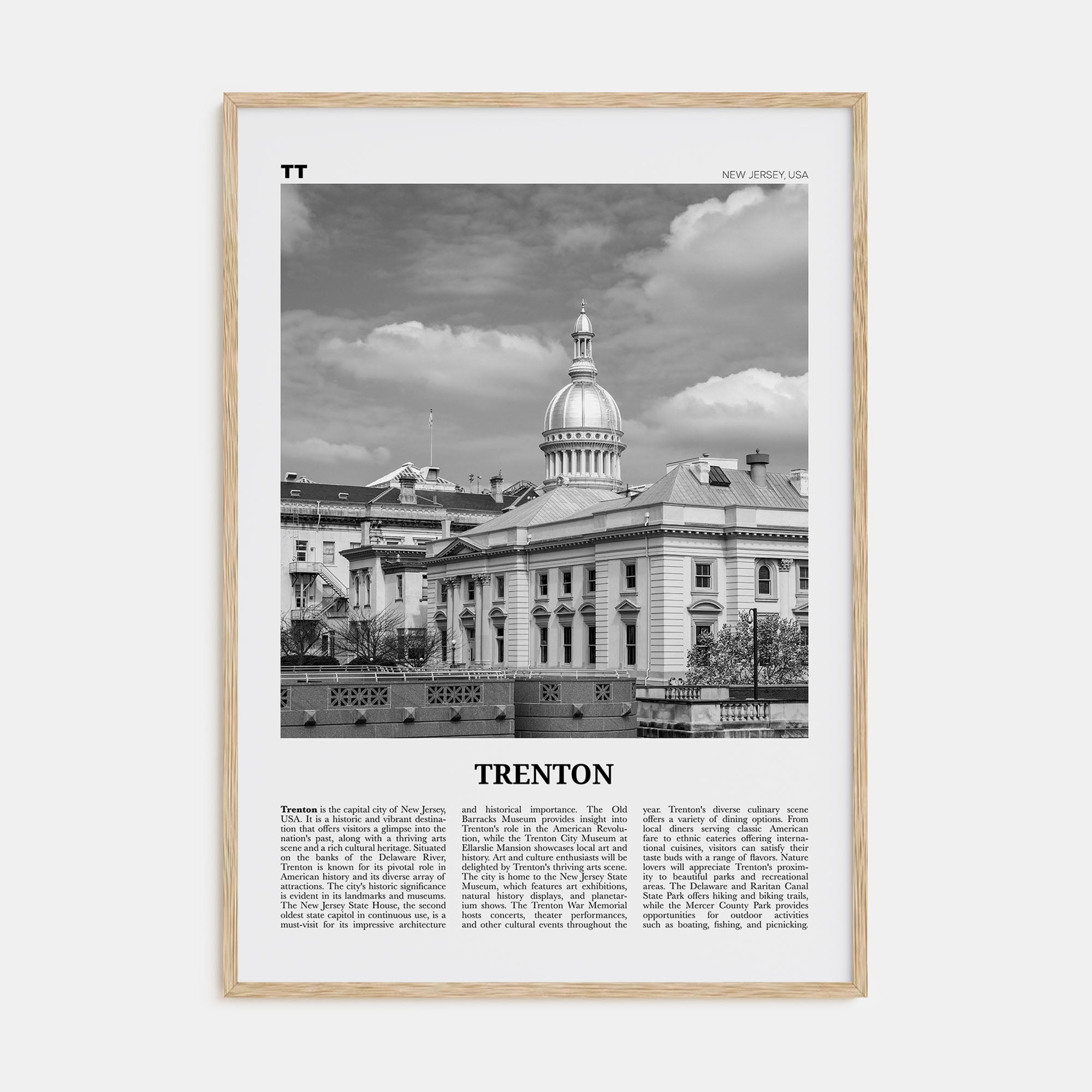 Trenton Travel B&W Poster