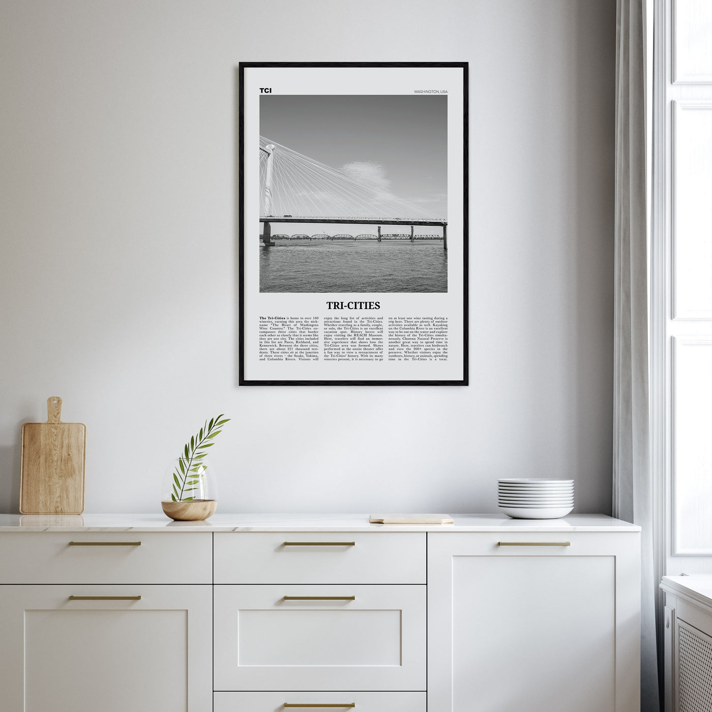 Tri-Cities Travel B&W Poster