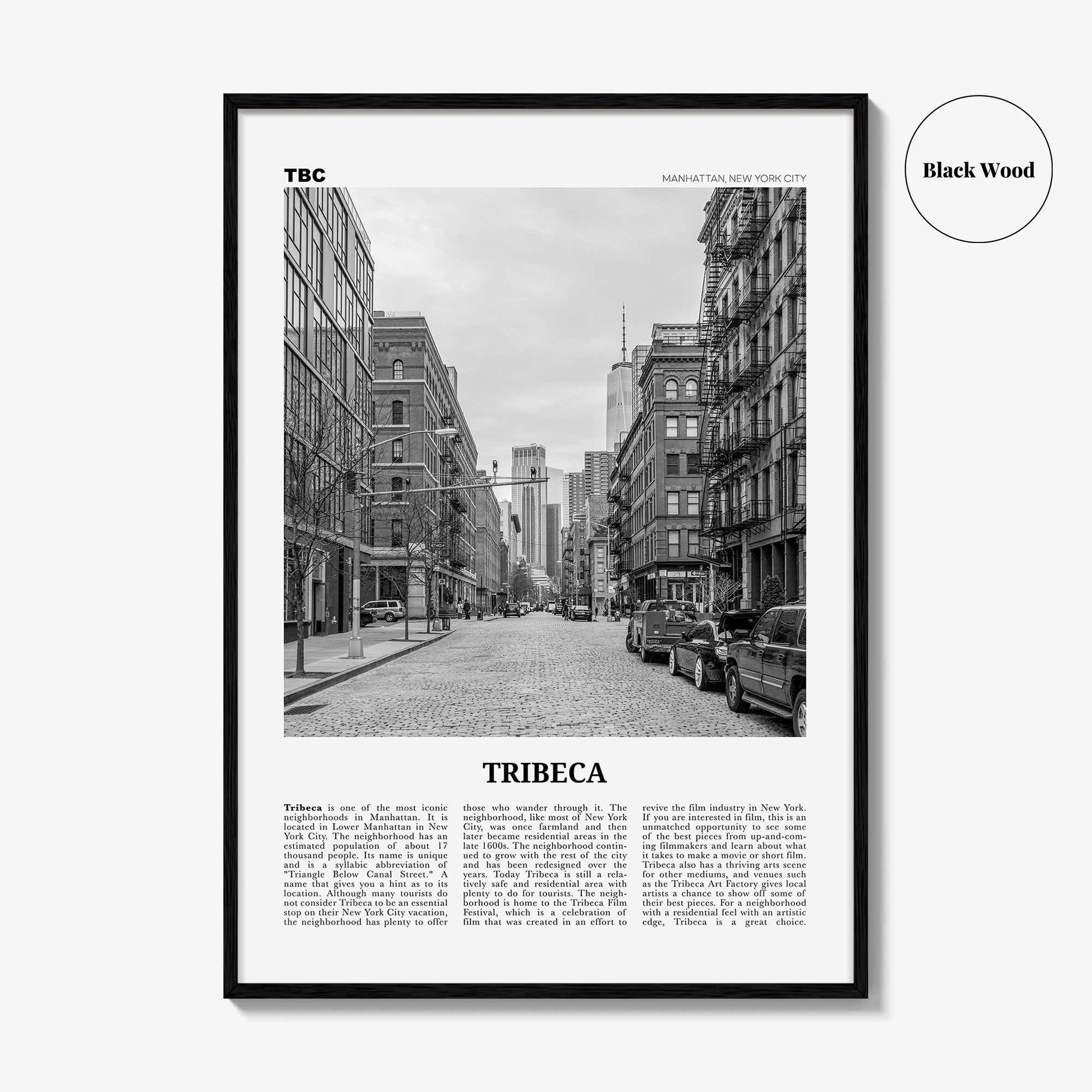 Tribeca Print Black and White, Tribeca Wall Art, Tribeca Poster, Tribeca Photo, Tribeca Wall Décor, Manhattan, New York, USA, United States