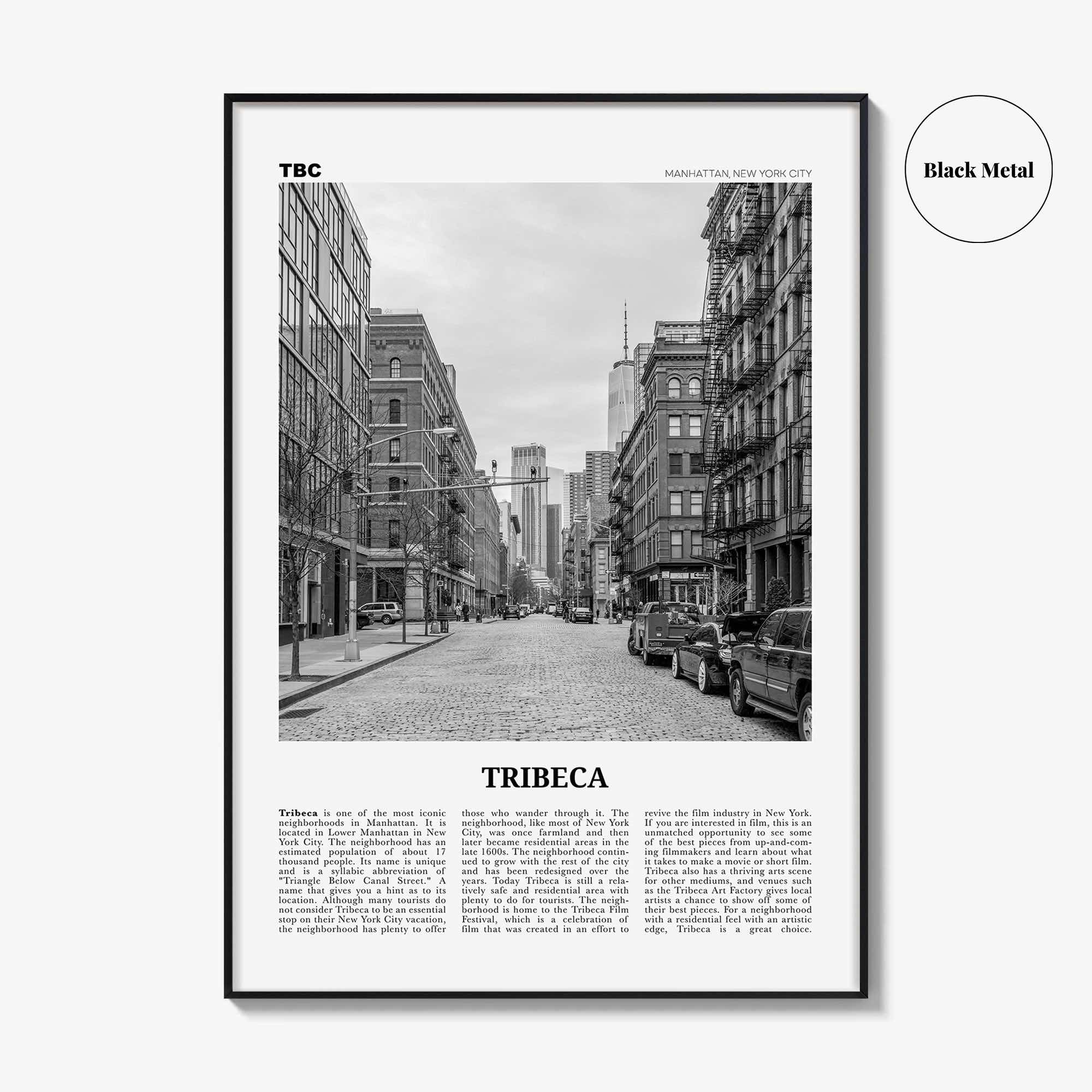 Tribeca Print Black and White, Tribeca Wall Art, Tribeca Poster, Tribeca Photo, Tribeca Wall Décor, Manhattan, New York, USA, United States