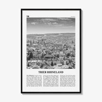 Trier Rhineland Print Black and White, Trier Rhineland Wall Art, Trier Rhineland Poster, Trier Rhineland Photo, Trier Wall Décor, Trier Map