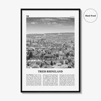 Trier Rhineland Print Black and White, Trier Rhineland Wall Art, Trier Rhineland Poster, Trier Rhineland Photo, Trier Wall Décor, Trier Map