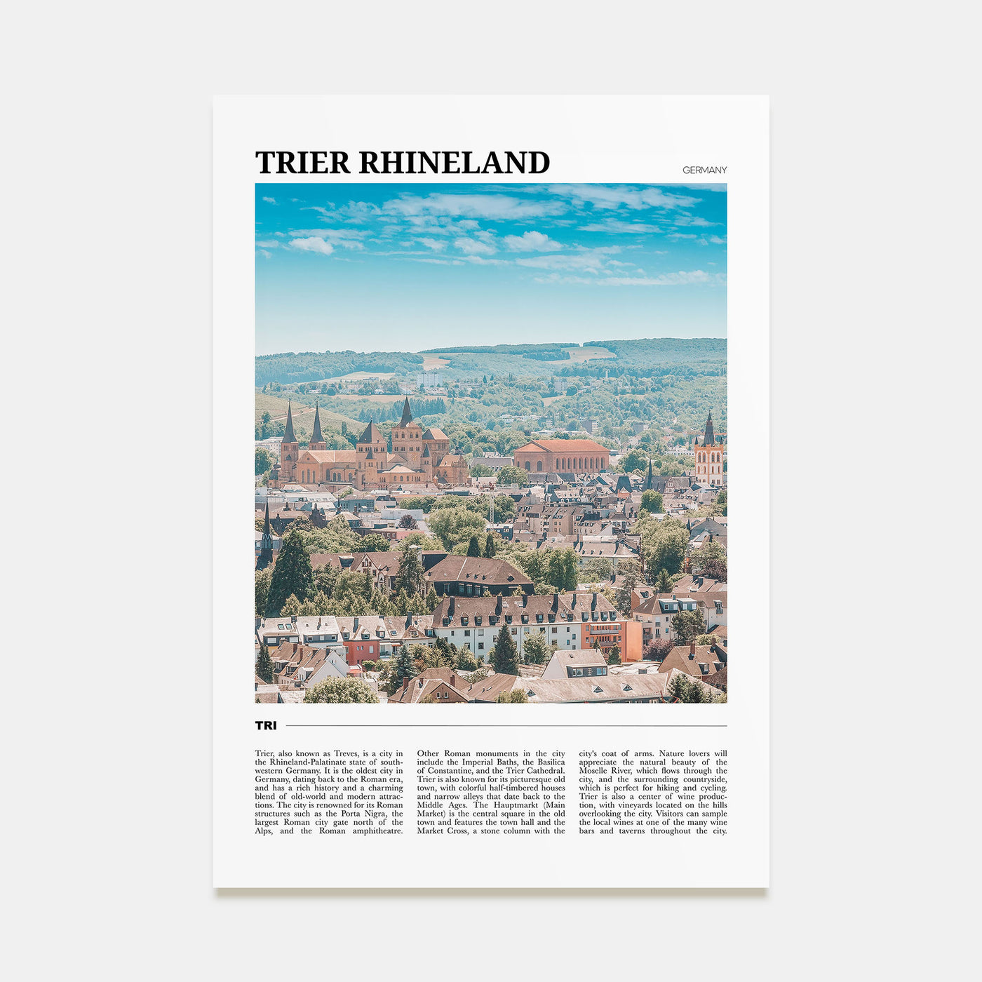 Trier Rhineland Travel Color Poster