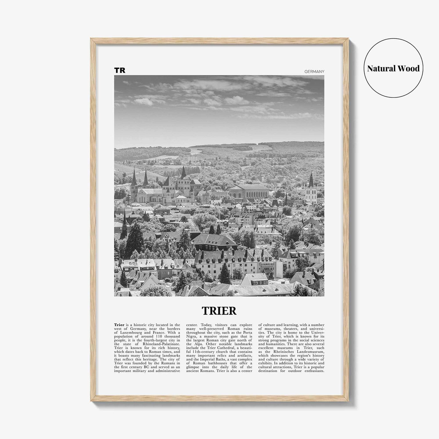 Trier Print Black and White, Trier Wall Art, Trier Poster, Trier Photo, Trier Wall Décor, Trier Map, Germany