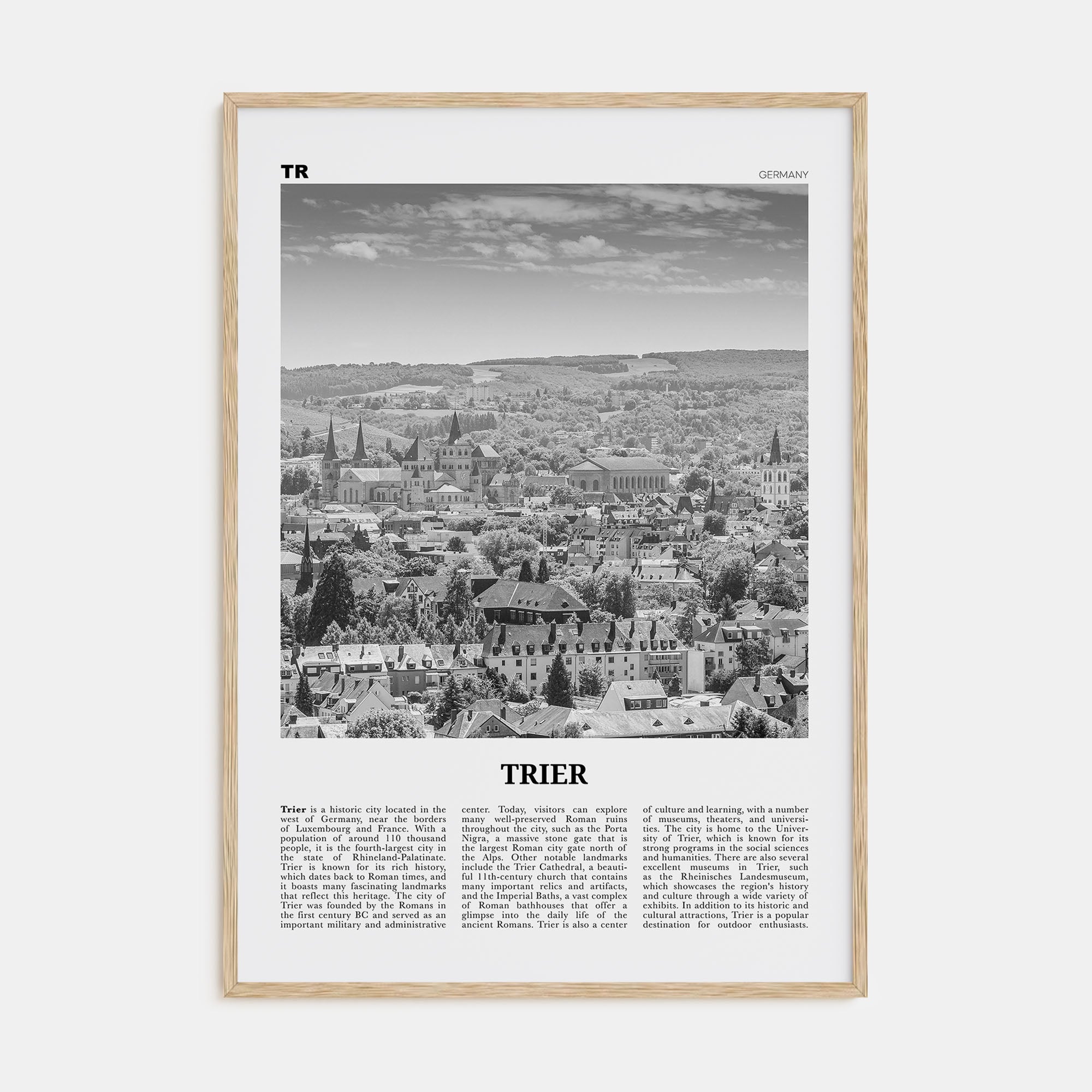 Trier Travel B&W Poster