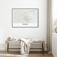 Trieste Map Landscape Poster