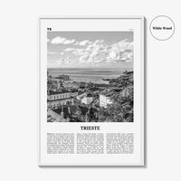Trieste Print Black and White, Trieste Wall Art, Trieste Poster, Trieste Photo, Trieste Wall Décor, Trst, Italy, Italia, Adriatic Sea