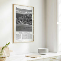 Trinidad and Tobago Print Black and White No 2, Trinidad and Tobago Wall Art, Trinidad and Tobago Poster, Port of Spain, Caribbean