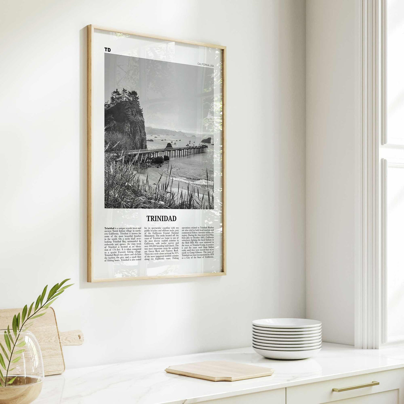 Trinidad Print Black and White, Trinidad Wall Art, Trinidad Poster, Trinidad Photo, Trinidad, California, USA, United States, North America