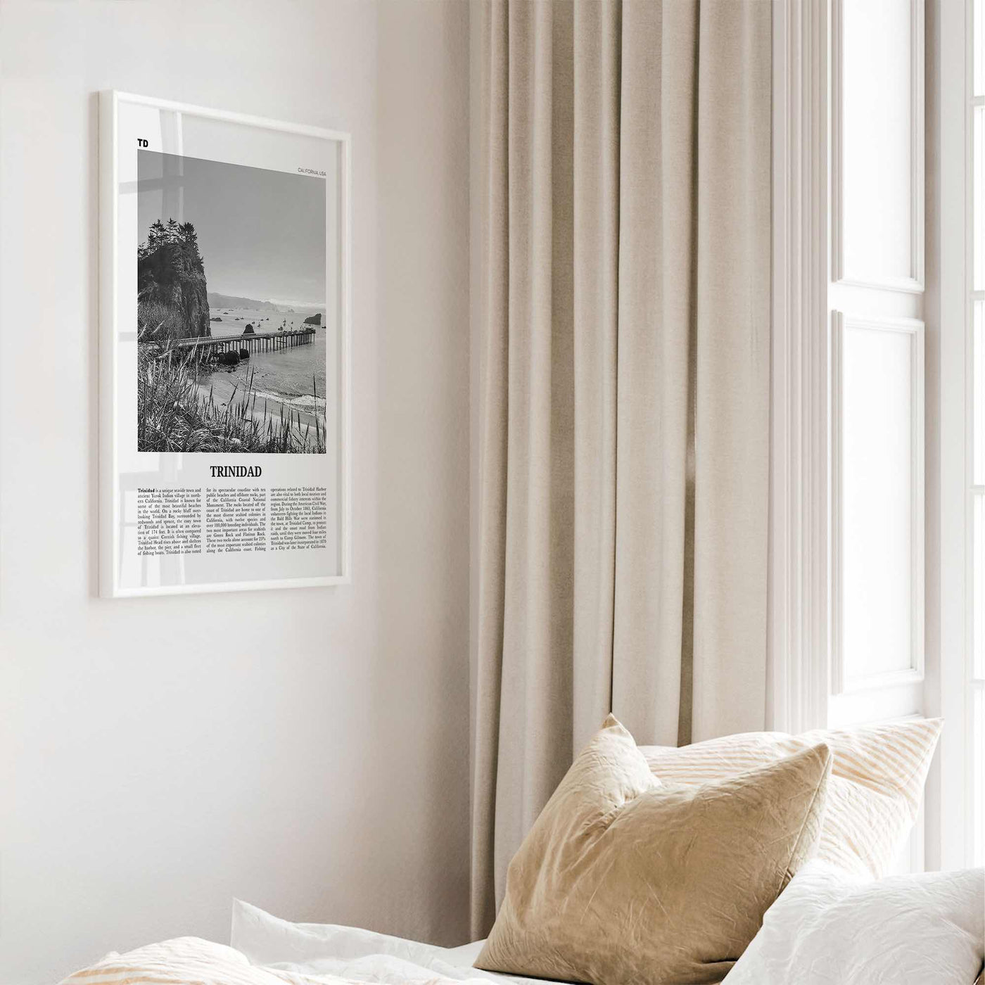Trinidad Print Black and White, Trinidad Wall Art, Trinidad Poster, Trinidad Photo, Trinidad, California, USA, United States, North America