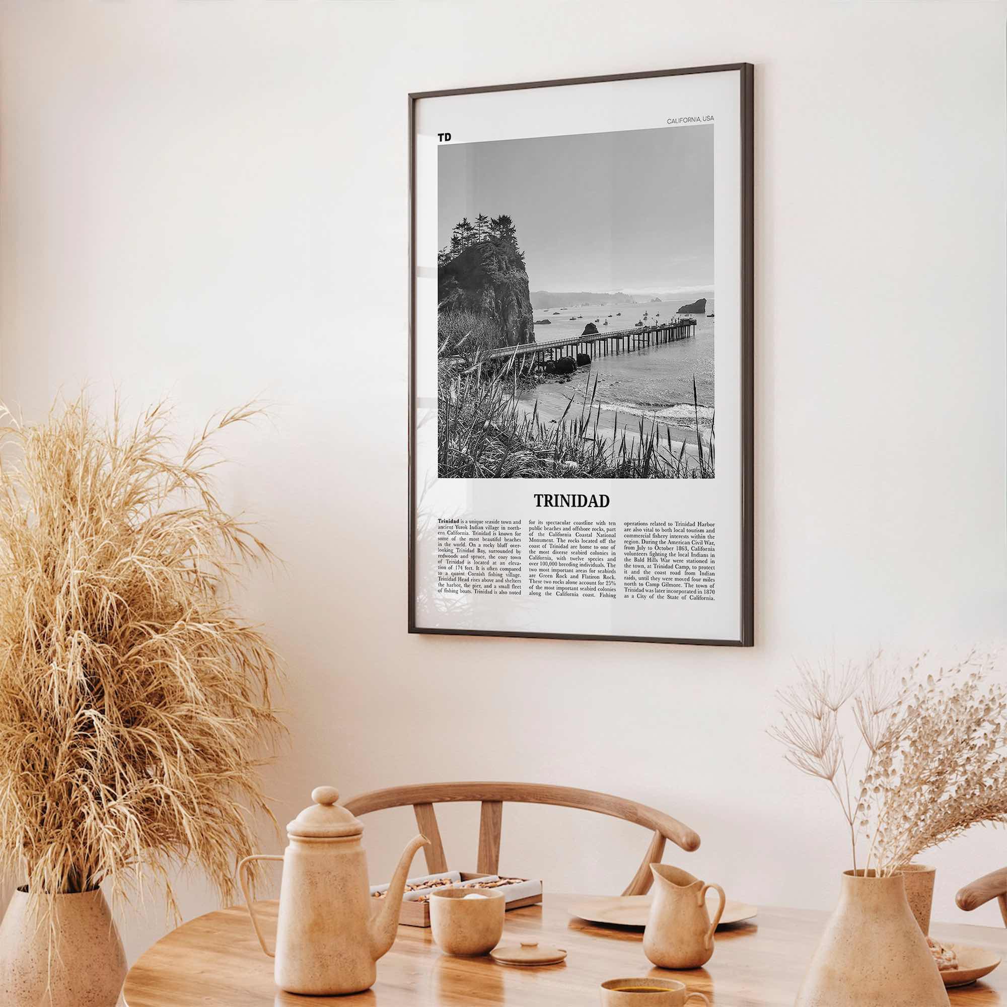 Trinidad Print Black and White, Trinidad Wall Art, Trinidad Poster, Trinidad Photo, Trinidad, California, USA, United States, North America