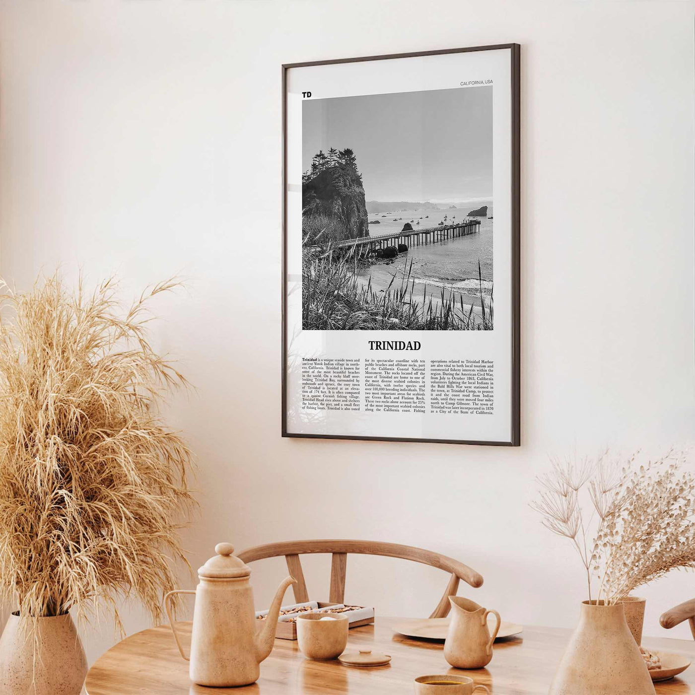 Trinidad Print Black and White, Trinidad Wall Art, Trinidad Poster, Trinidad Photo, Trinidad, California, USA, United States, North America