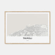 Tripoli, Libya Map Landscape Poster