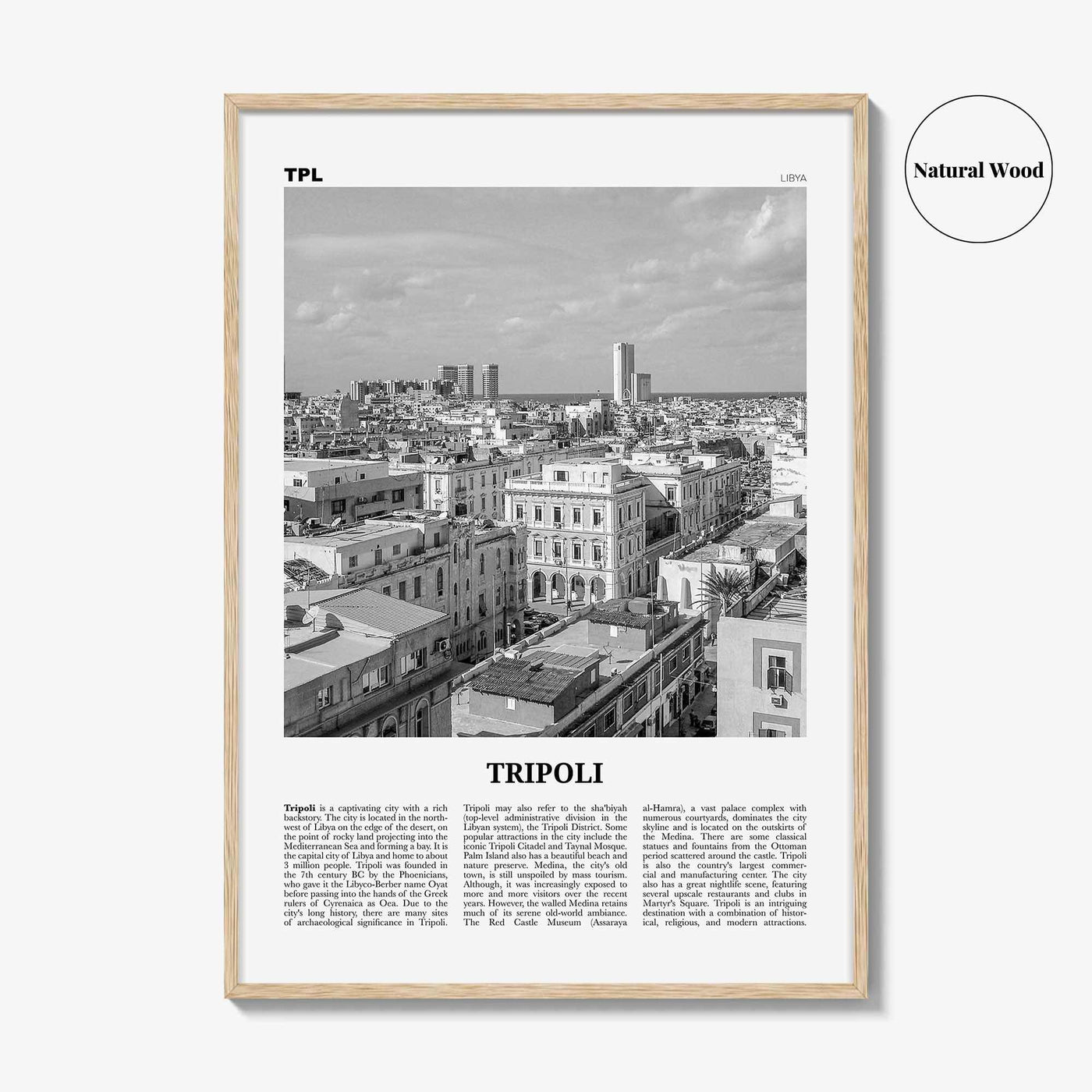 Tripoli Print Black and White Libya, Tripoli Wall Art, Tripoli Poster, Tripoli Photo, Tripoli Wall Décor, Tripolis, Libya, طرابلس ليبيا