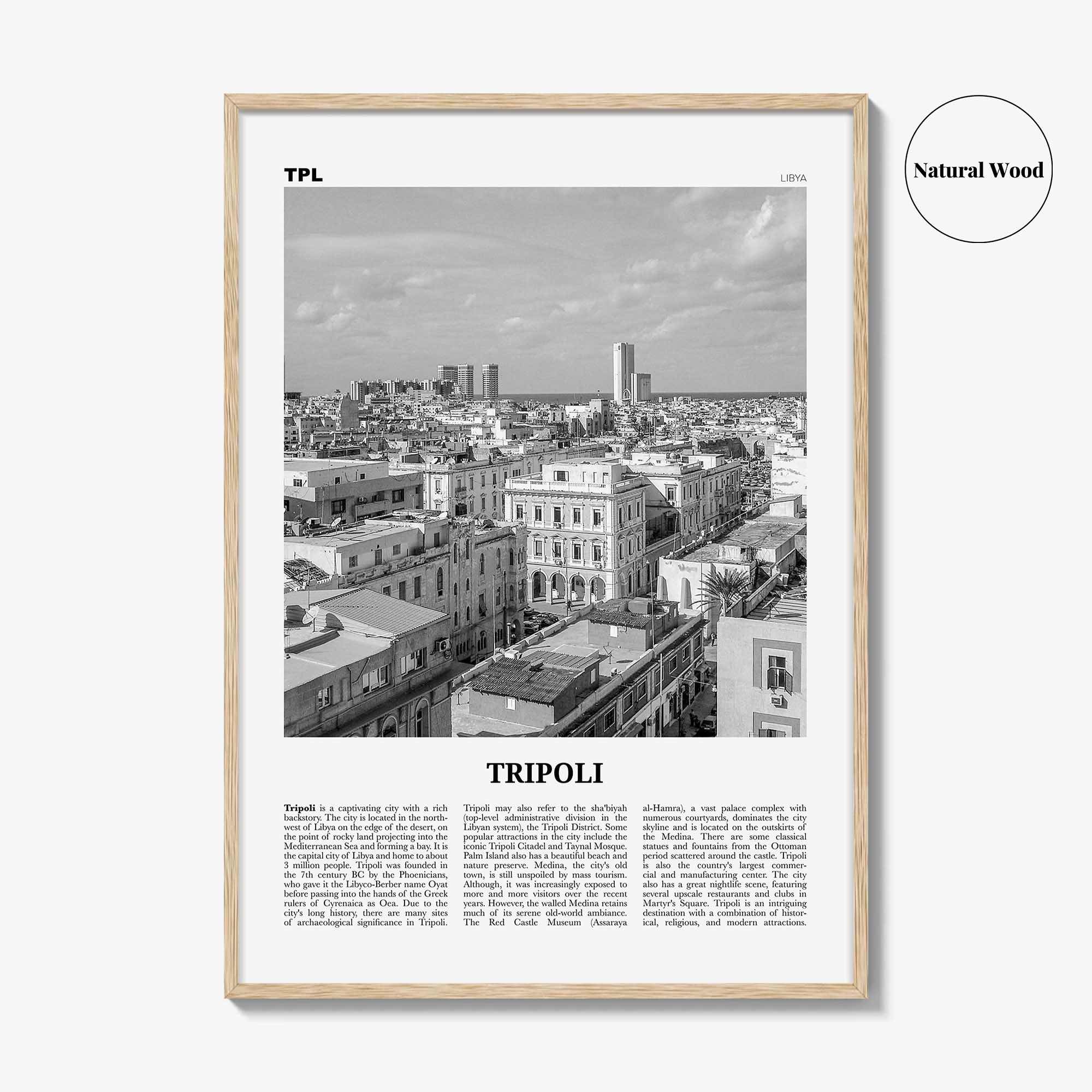 Tripoli Print Black and White Libya, Tripoli Wall Art, Tripoli Poster, Tripoli Photo, Tripoli Wall Décor, Tripolis, Libya, طرابلس ليبيا